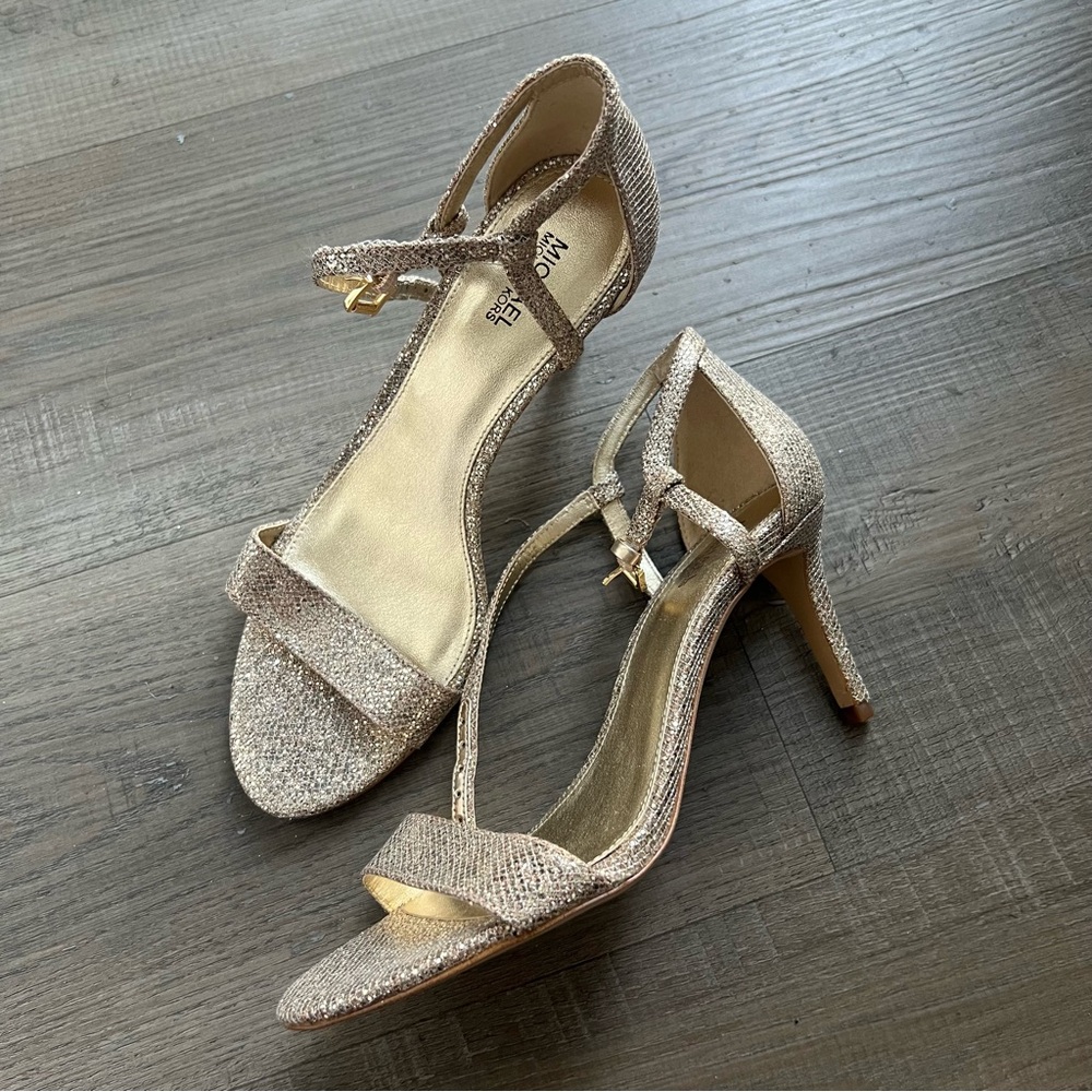 Michael Kors Gold Strappy Heels Women’s US 7.5